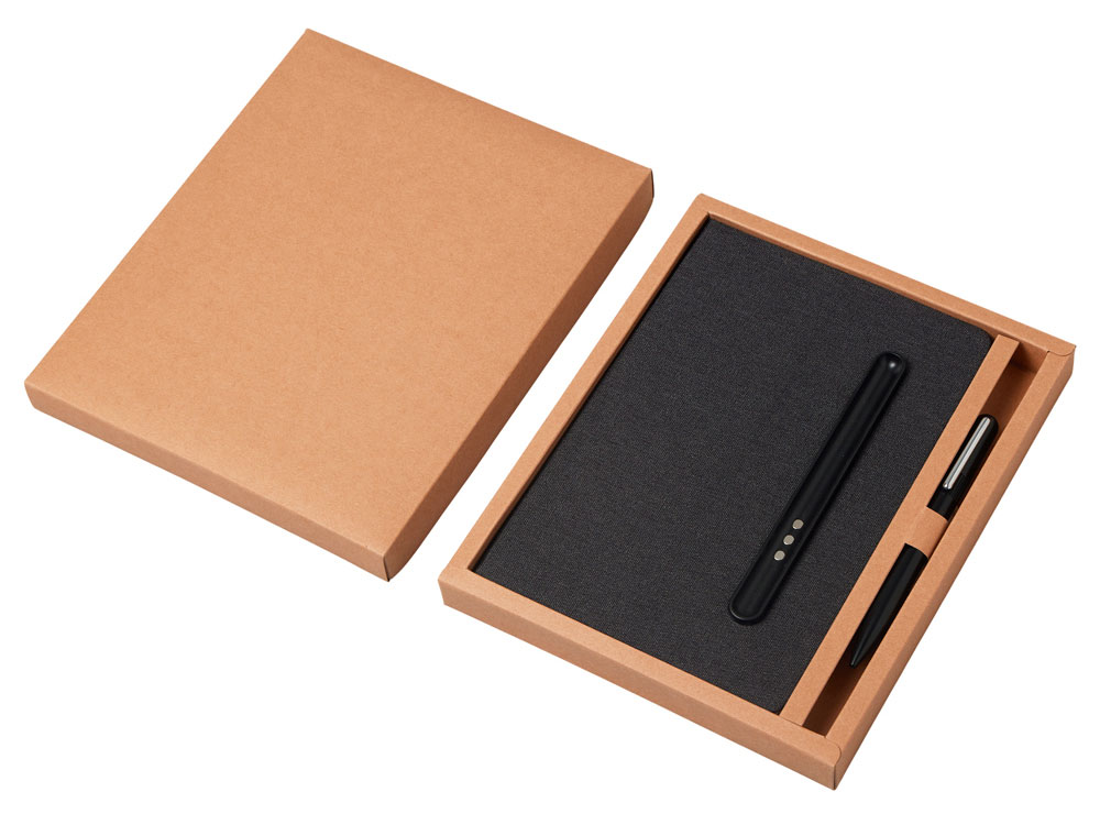 Блокнот А5 NotaBene с металлической шариковой ручкой и подставкой для телефона