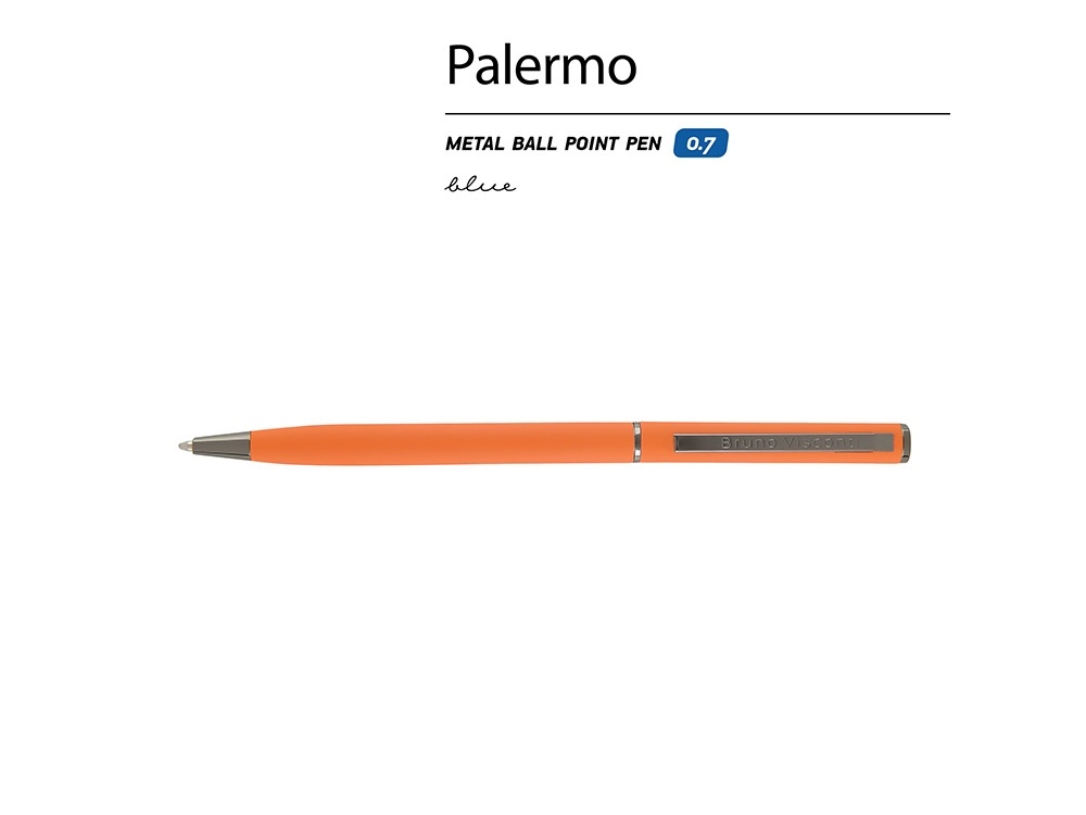Ручка металлическая шариковая Palermo, софт-тач