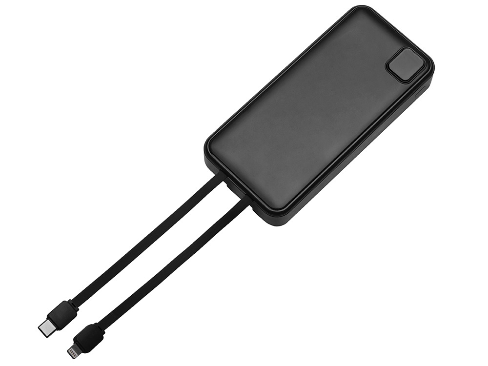 Внешний аккумулятор со встроенными кабелями Фрэйм Про, быстрая зарядка, 20000мач