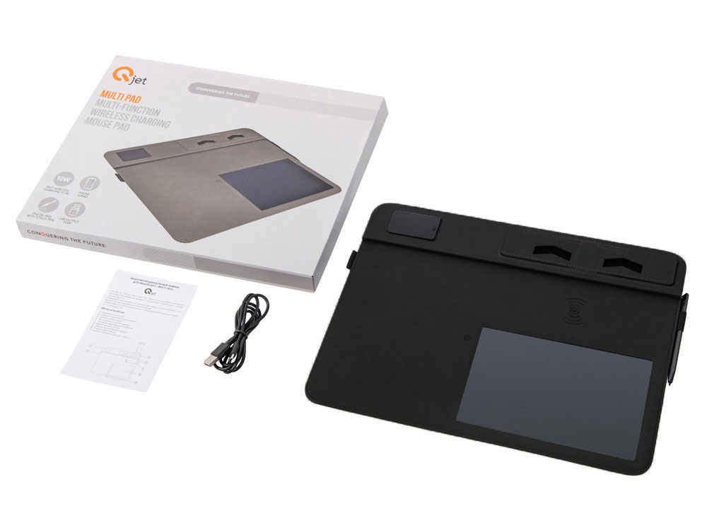 Многофункциональный коврик для мыши Multi Pad с беспроводной зарядкой и LCD экраном, 10 Вт