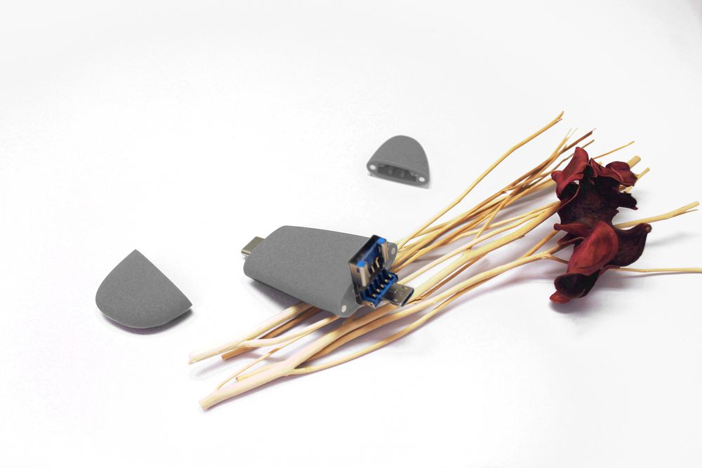 Флешка Pebble Universal, USB 3.0, серая