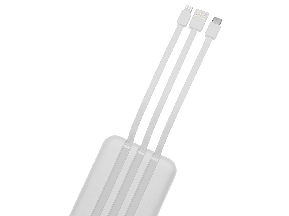 Магнитный беспроводной внешний аккумулятор со встроенными кабелями Мэни, 10000 мАч