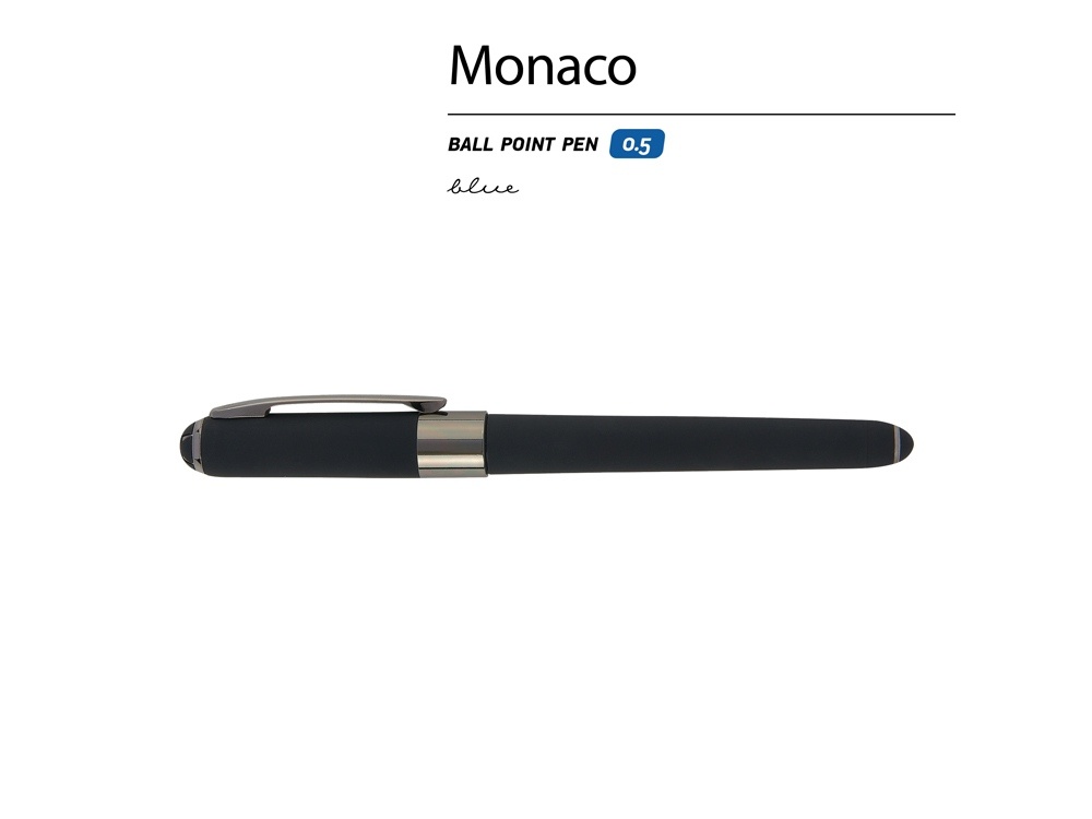 Ручка пластиковая шариковая Monaco софт-тач