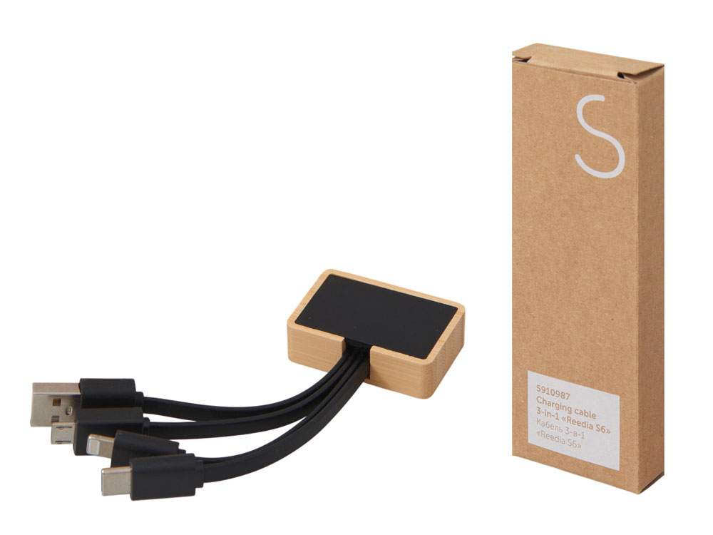 Кабель 3-в-1 с подсветкой лого Reedia S6